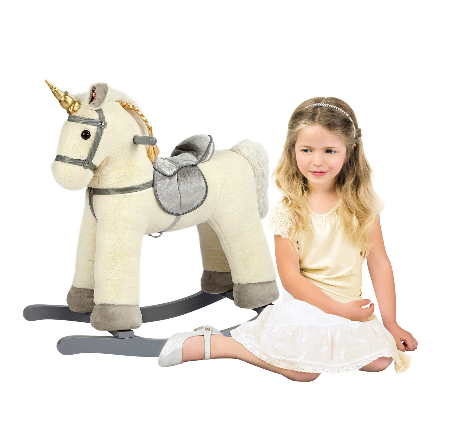 Plush rocking Unicorn , white