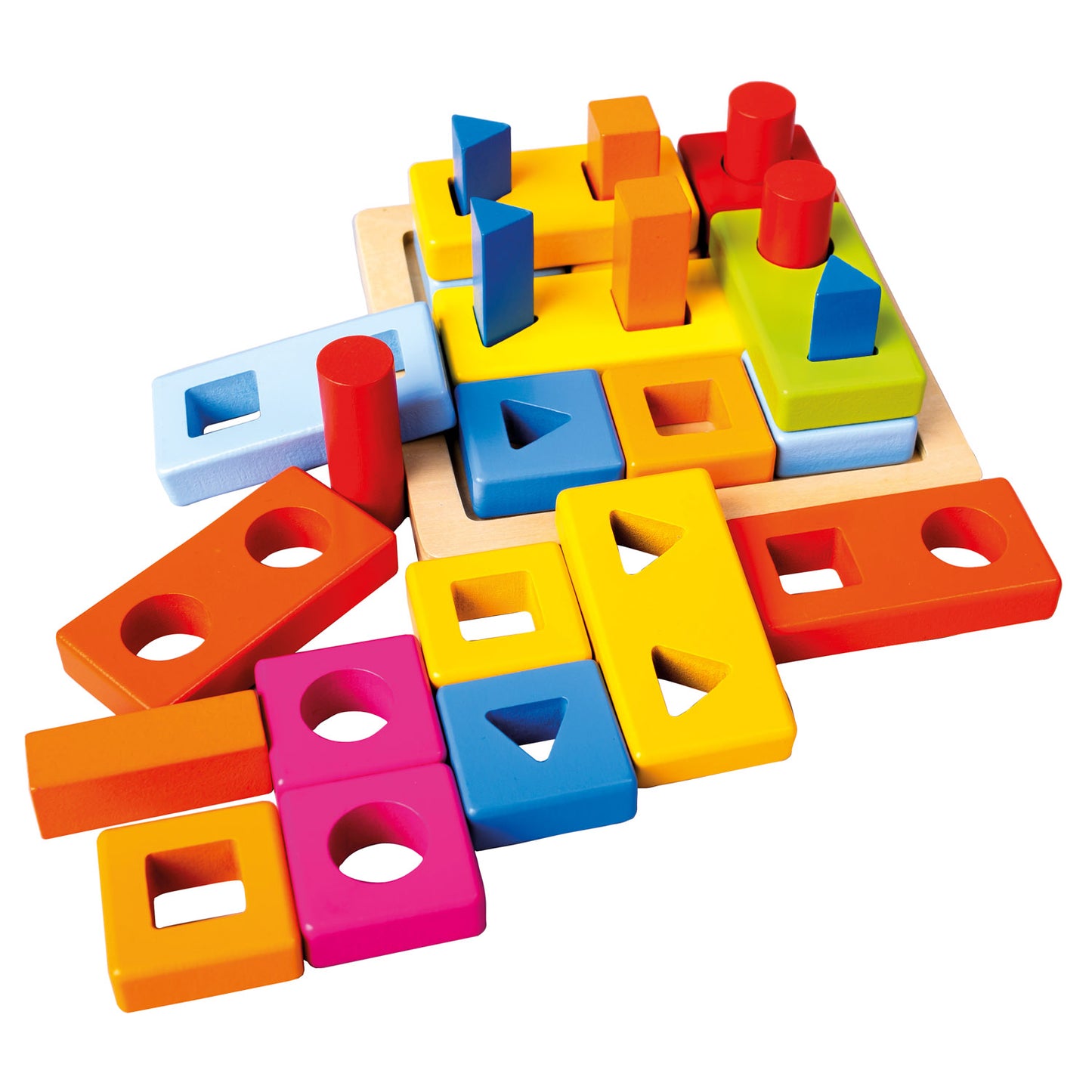 Shape Block Stacking, coloured