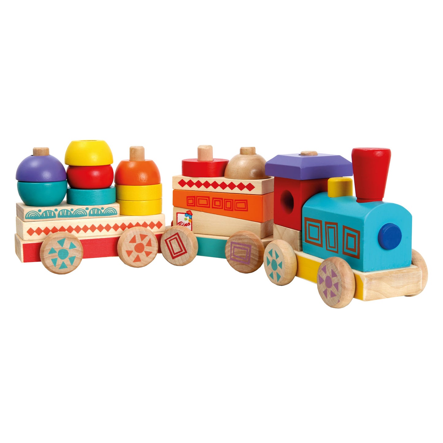 Coloured wooden Train, MAXI