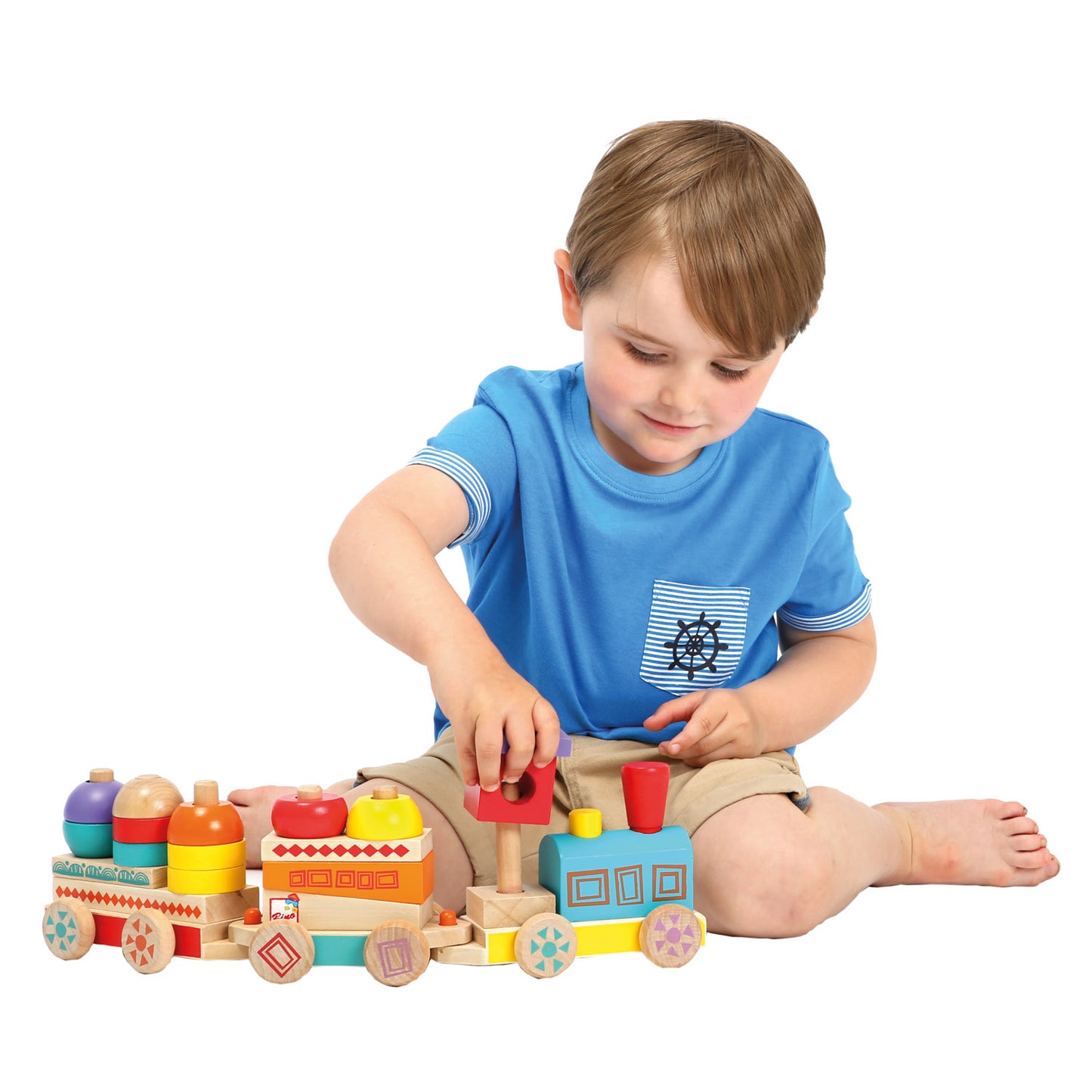 Coloured wooden Train, MAXI