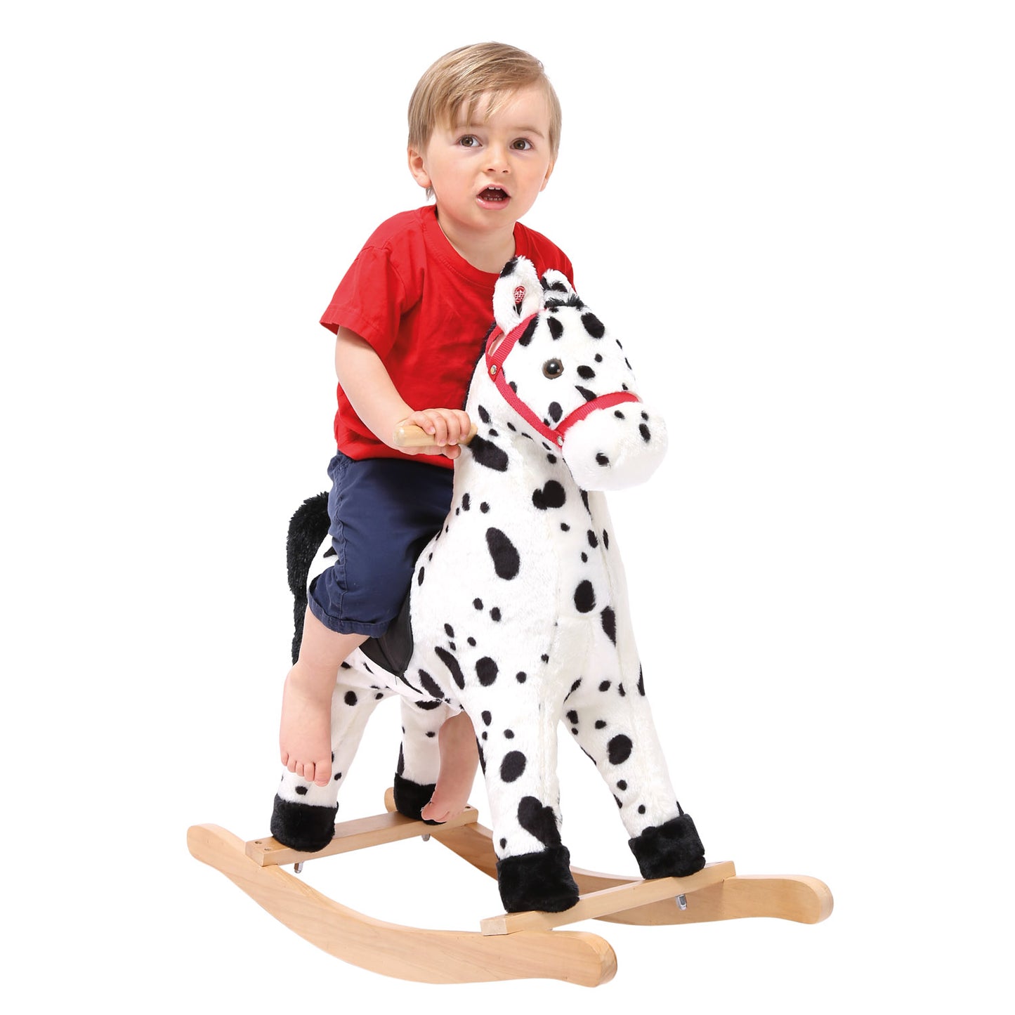 Plush rocking horse, dappled