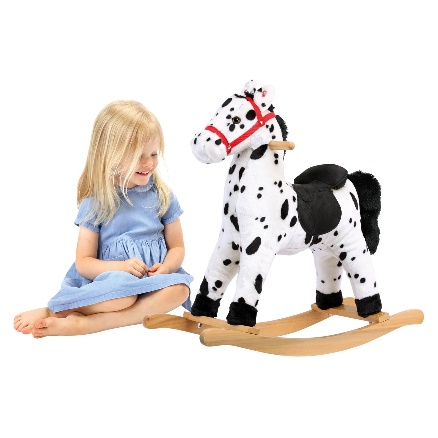 Plush rocking horse, dappled