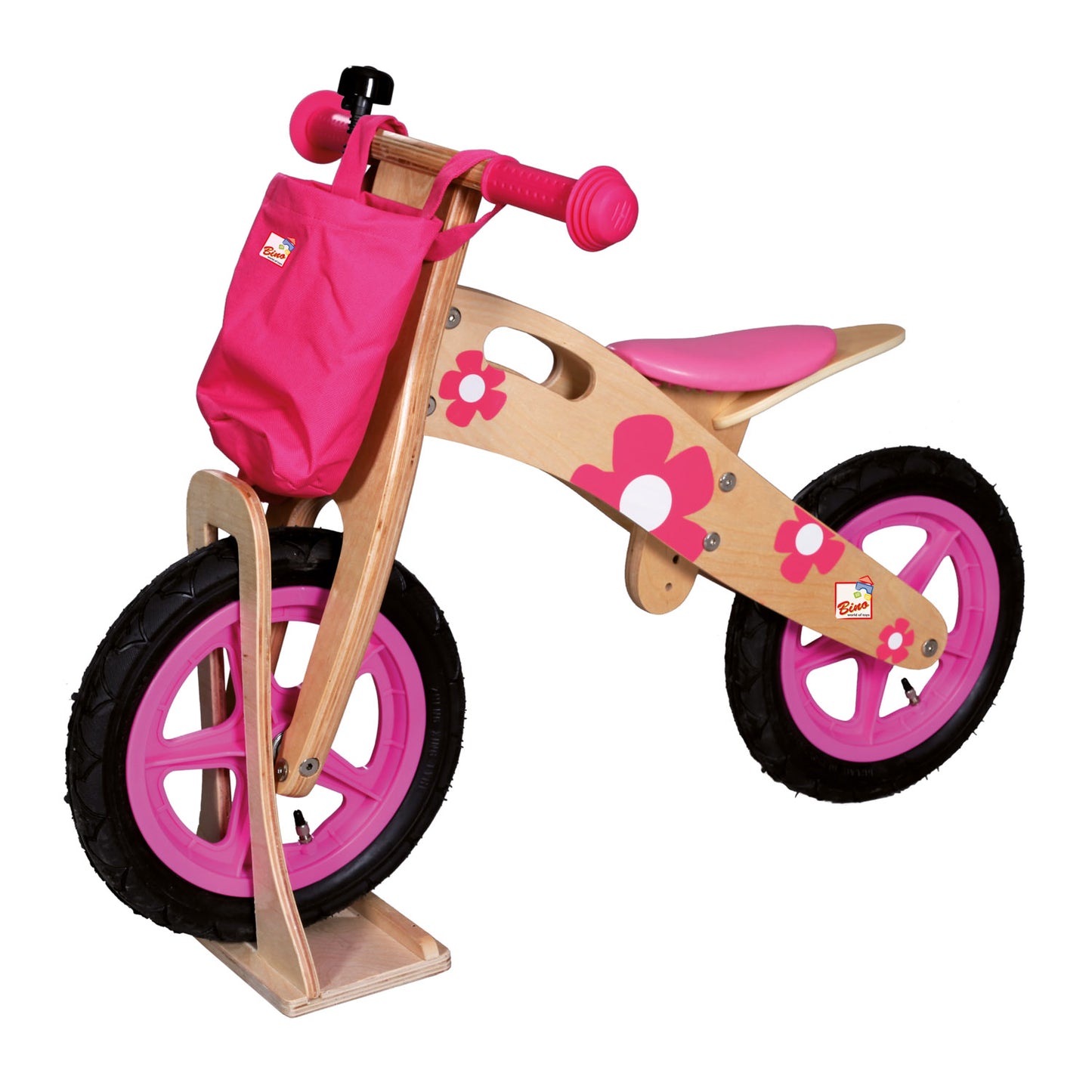 Wooden balance bike pink