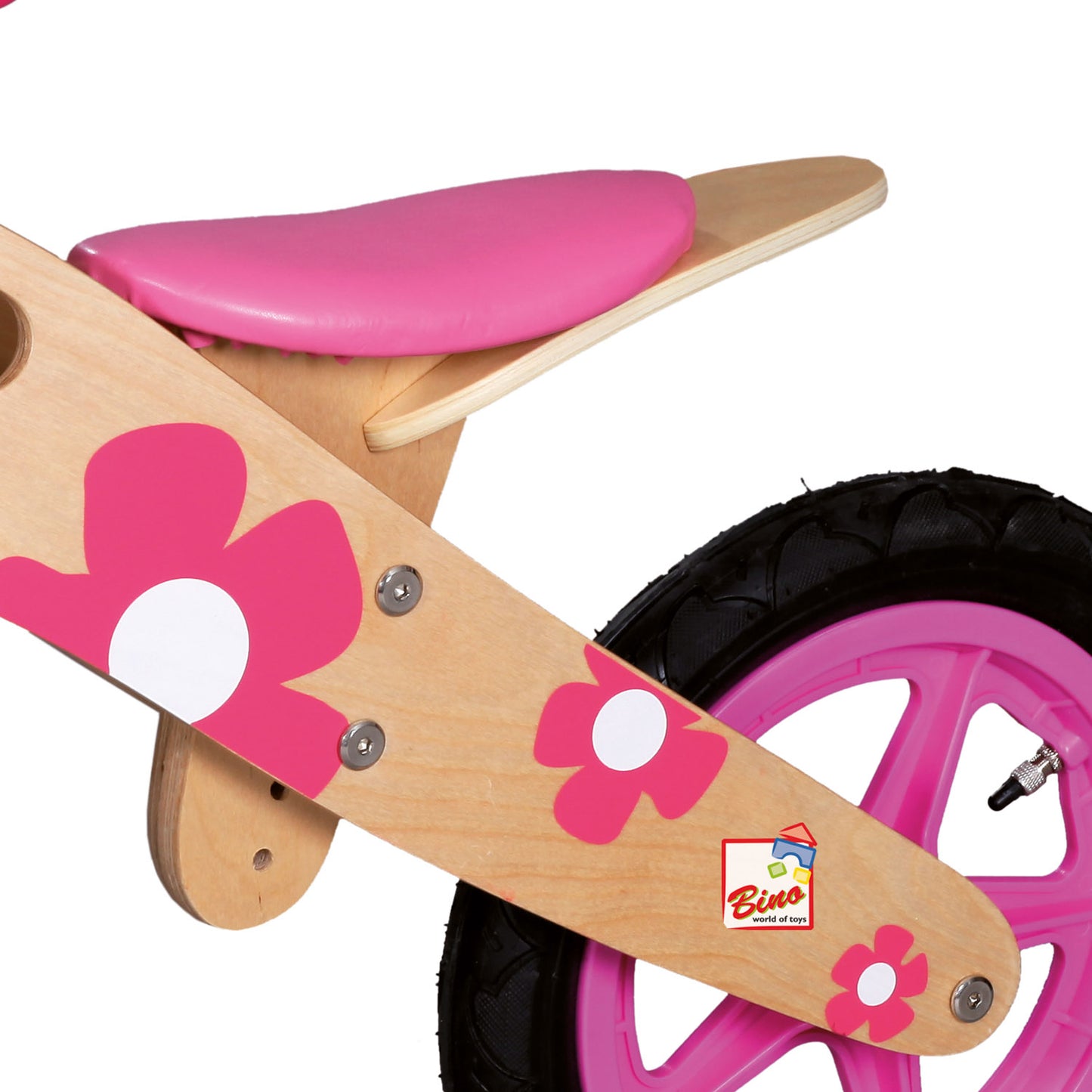 Wooden balance bike pink