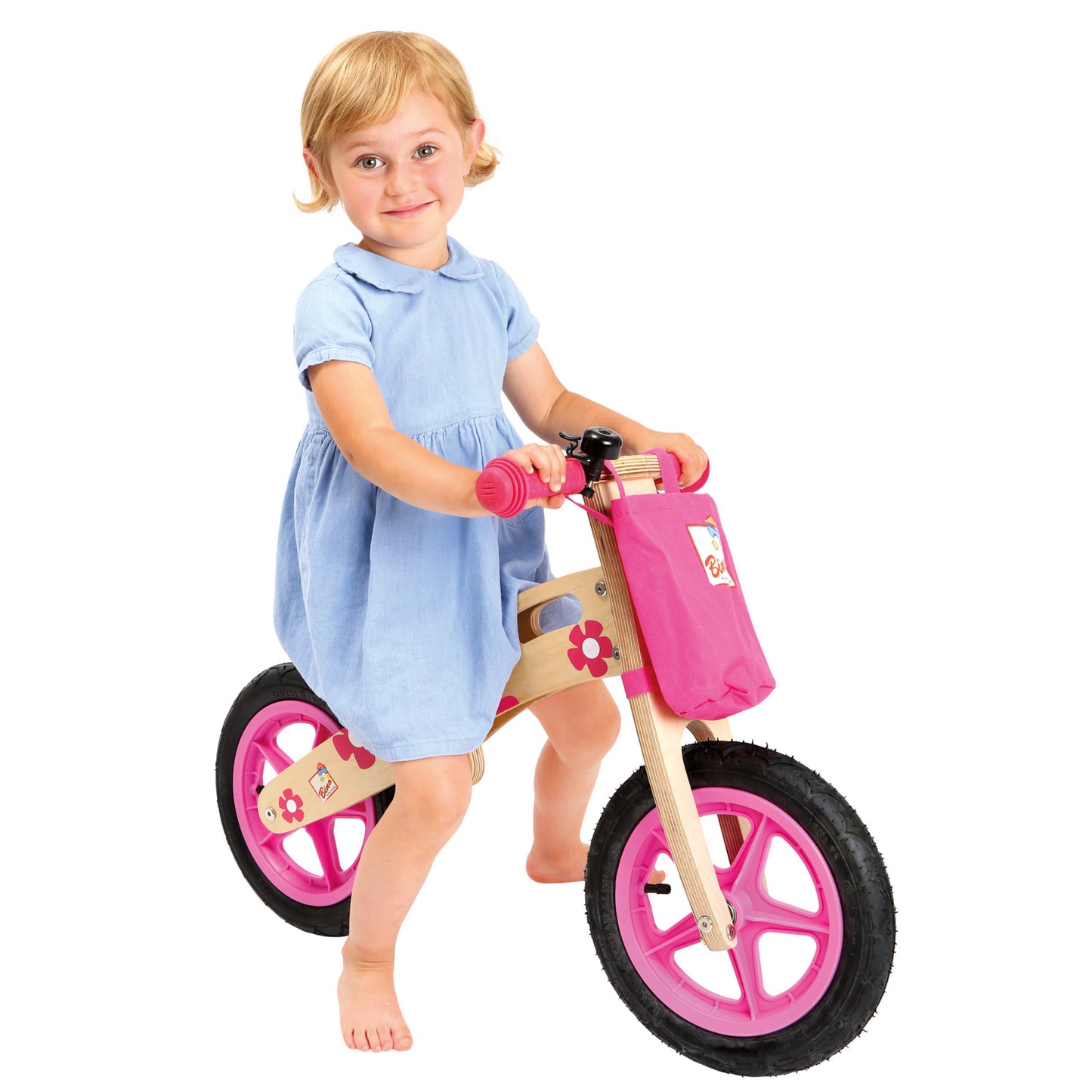 Wooden balance bike pink