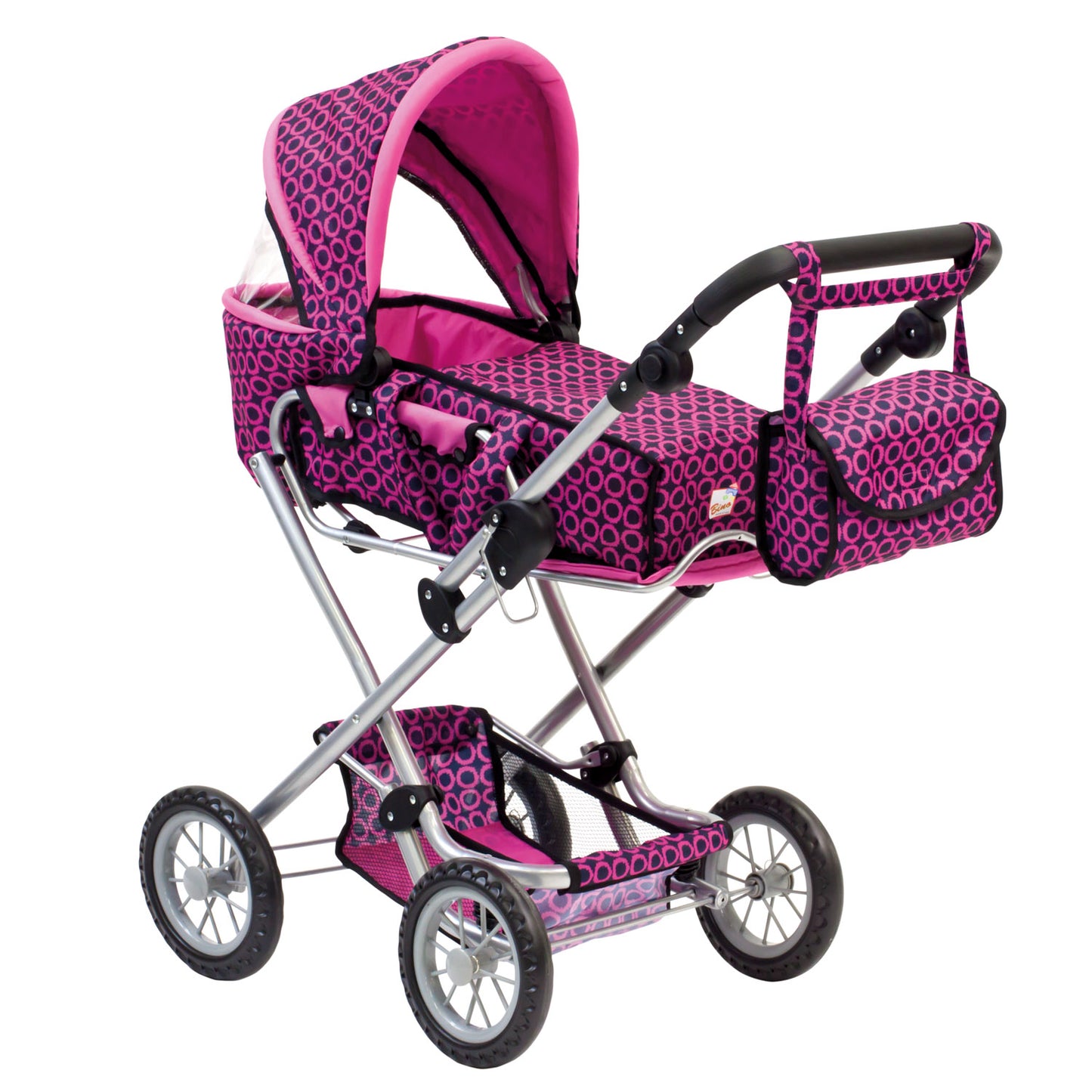 Doll Pram large (pink / black)