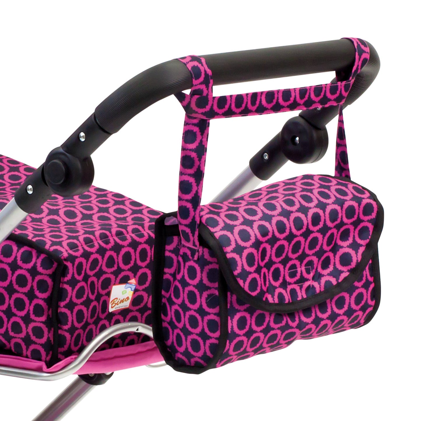 Doll Pram large (pink / black)