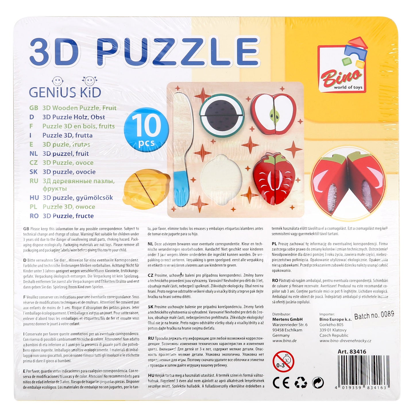 3D Puzzle, ovoce