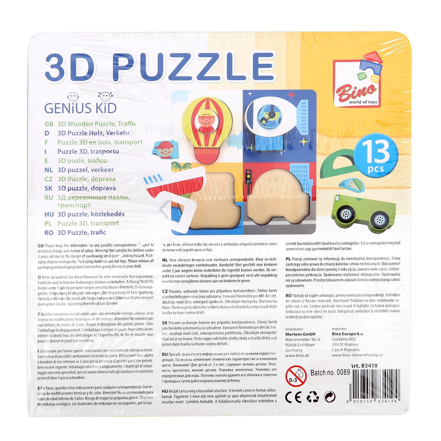 3D Wooden  Puzzle, Traffic