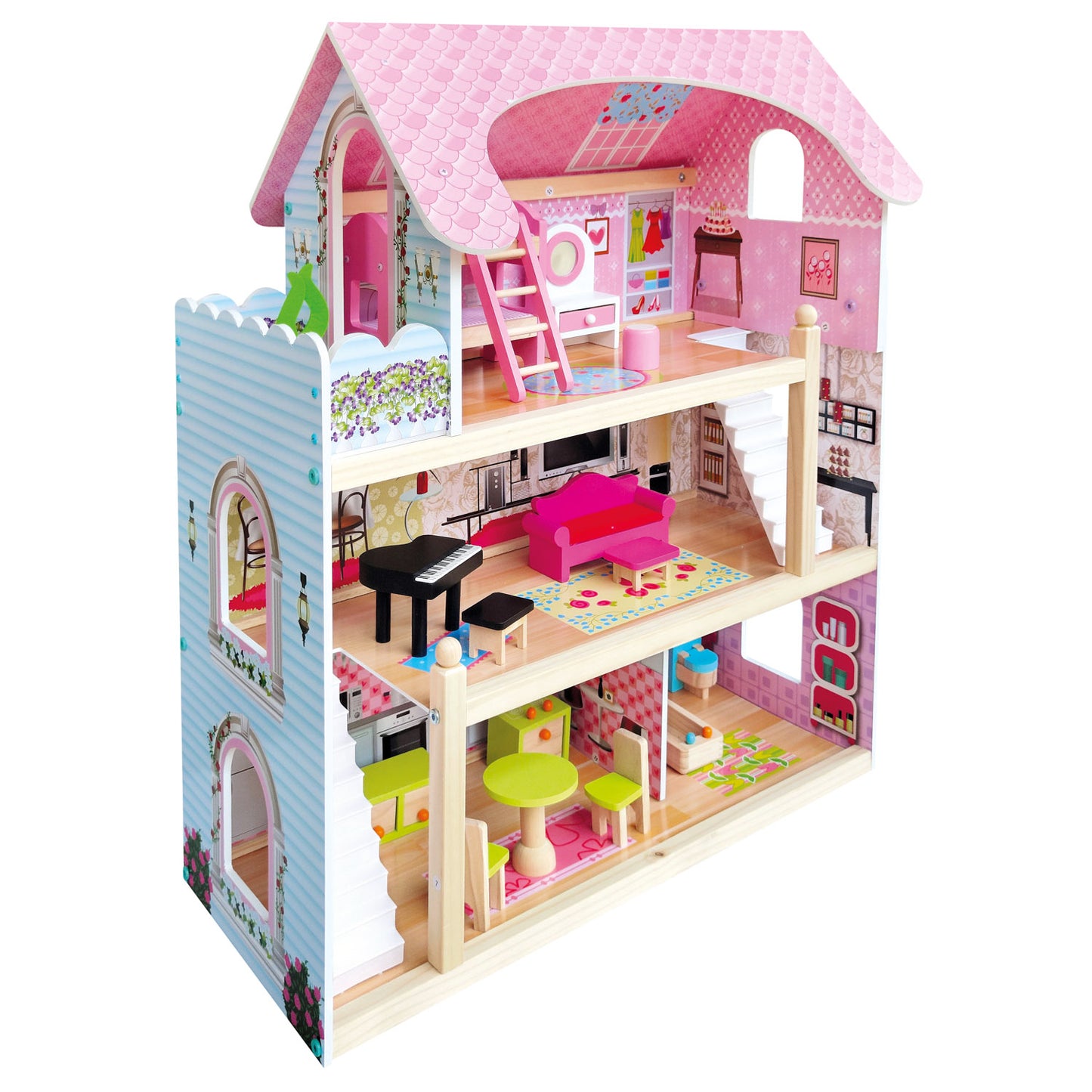 Dollhouse, with Balcony, 15 Parts