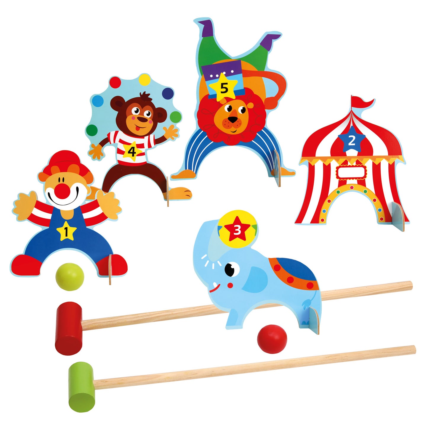 Wooden Children Croquet Set, Circus