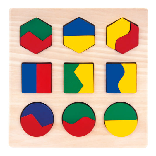 Puzzle with geometric figures