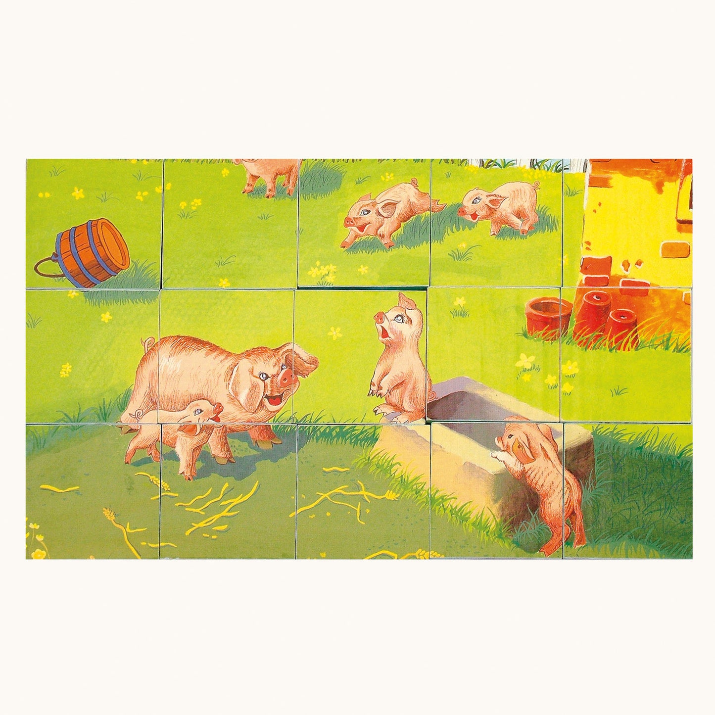 Playing cubes domestic animals