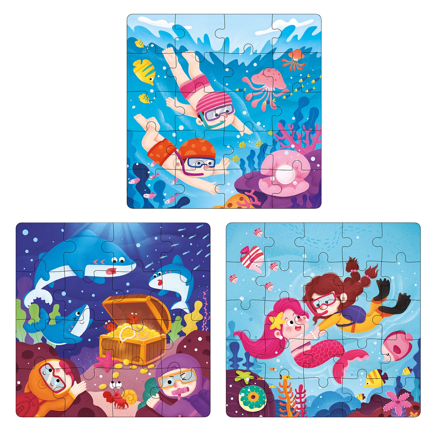 Magnetic puzzle 3in1, sea